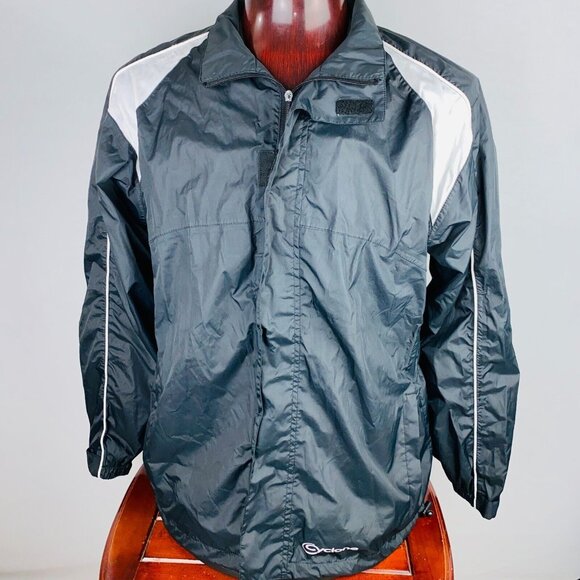 Orlimar Cyclone Jacket Mens Colorblock Black Gray Windbreaker L * - Picture 1 of 7